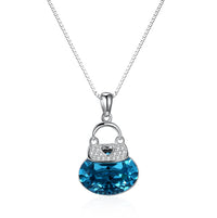Blue Drop Necklace in Sterling Silver with Swarovski Crystals, Necklaces, Golden NYC Jewelry, Golden NYC Jewelry jewelryjewelry deals, swarovski crystal jewelry, groupon jewelry,, jewelry for mom, 