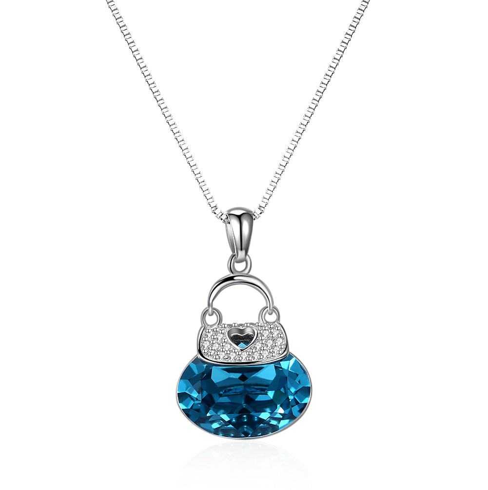 Blue Drop Necklace in Sterling Silver with Swarovski Crystals, Necklaces, Golden NYC Jewelry, Golden NYC Jewelry jewelryjewelry deals, swarovski crystal jewelry, groupon jewelry,, jewelry for mom, 