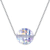 Sterling Silver Aurora Borealis Splending Shimmering Sphere Necklace