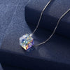 Sterling Silver Aurora Borealis Cubed Life Necklace with Swarovski Crystals