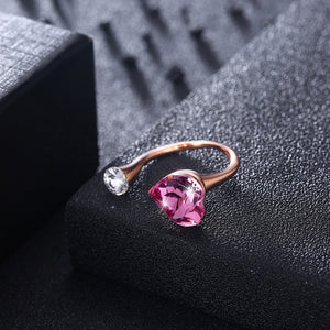 Pink Sapphire Heart Shaped Adjustable Ring