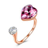 Pink Sapphire Heart Shaped Adjustable Ring