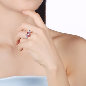 Pink Sapphire Butterfly Shaped Adjustable Ring