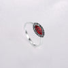 Sterling Silver Red Gem Adjustable Ring