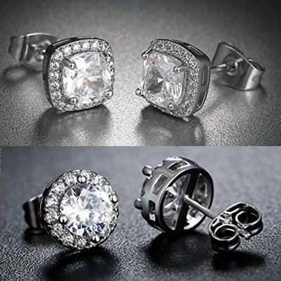 2 Pairs: Swarovski Crystal Halo 18k Gold Studs - 3 Finishes, , Golden NYC Jewelry, Golden NYC Jewelry jewelryjewelry deals, swarovski crystal jewelry, groupon jewelry,, jewelry for mom,