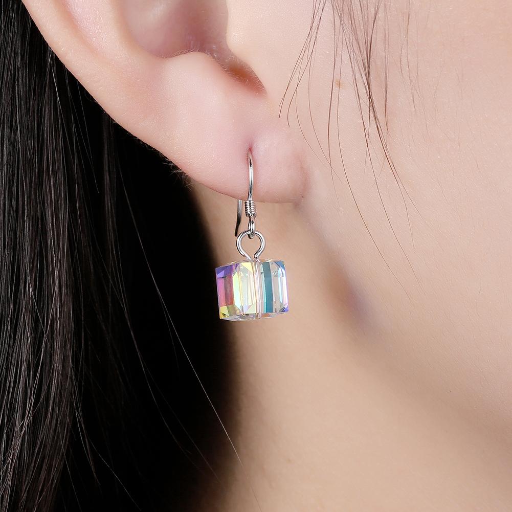 3 Piece Aurora Borilles Set With Crystals in 18K White Gold Plated