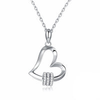 Swarovski Crystal 18K White Gold over Sterling Silver Classic HeartNecklace - Golden NYC Jewelry