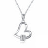 Austrian Crystal 18K White Gold over Sterling Silver Classic HeartNecklace - Golden NYC Jewelry