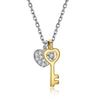 Swarovski Crystal 18K Gold over Sterling Silver Lock My Heart Necklace - Golden NYC Jewelry