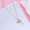 Austrian Crystal 18K Gold over Sterling Silver Lock My Heart Necklace - Golden NYC Jewelry