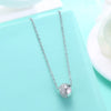 Austrian Crystal 18K White Gold over Sterling Silver Half and Half Necklace - Golden NYC Jewelry