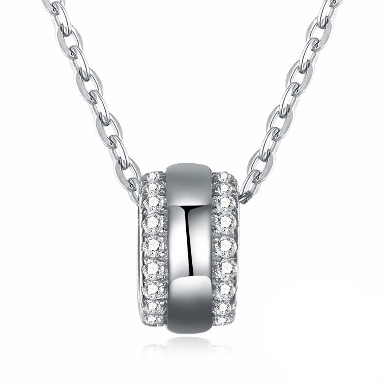 Swarovski Crystal 18K White Gold over Sterling Silver Pave Ball Necklace - Golden NYC Jewelry