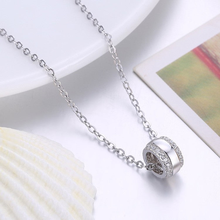 Swarovski Crystal 18K White Gold over Sterling Silver Pave Ball Necklace - Golden NYC Jewelry