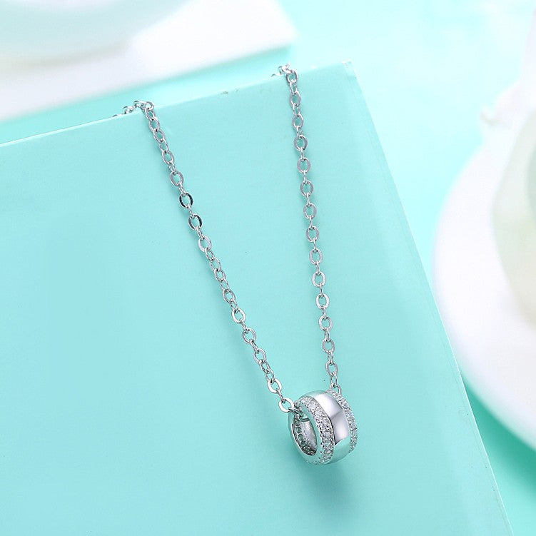 Swarovski Crystal 18K White Gold over Sterling Silver Pave Ball Necklace - Golden NYC Jewelry