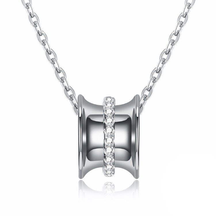 Swarovski Crystal 18K White Gold over Sterling Silver Pave Pendant Necklace - Golden NYC Jewelry