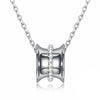 Austrian Crystal 18K White Gold over Sterling Silver Pave Pendant Necklace - Golden NYC Jewelry