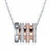 Swarovski Crystal 18K White Gold over Sterling Silver Two Tone Necklace - Golden NYC Jewelry