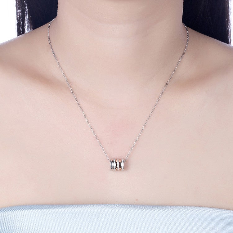 Swarovski Crystal 18K White Gold over Sterling Silver Two Tone Necklace - Golden NYC Jewelry