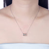 Austrian Crystal 18K White Gold over Sterling Silver Two Tone Necklace - Golden NYC Jewelry