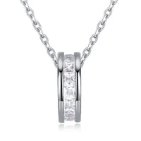 Swarovski Crystal 18K White Gold over Sterling Silver Pave Drop Necklace - Golden NYC Jewelry