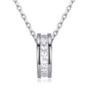 Austrian Crystal 18K White Gold over Sterling Silver Pave Drop Necklace - Golden NYC Jewelry