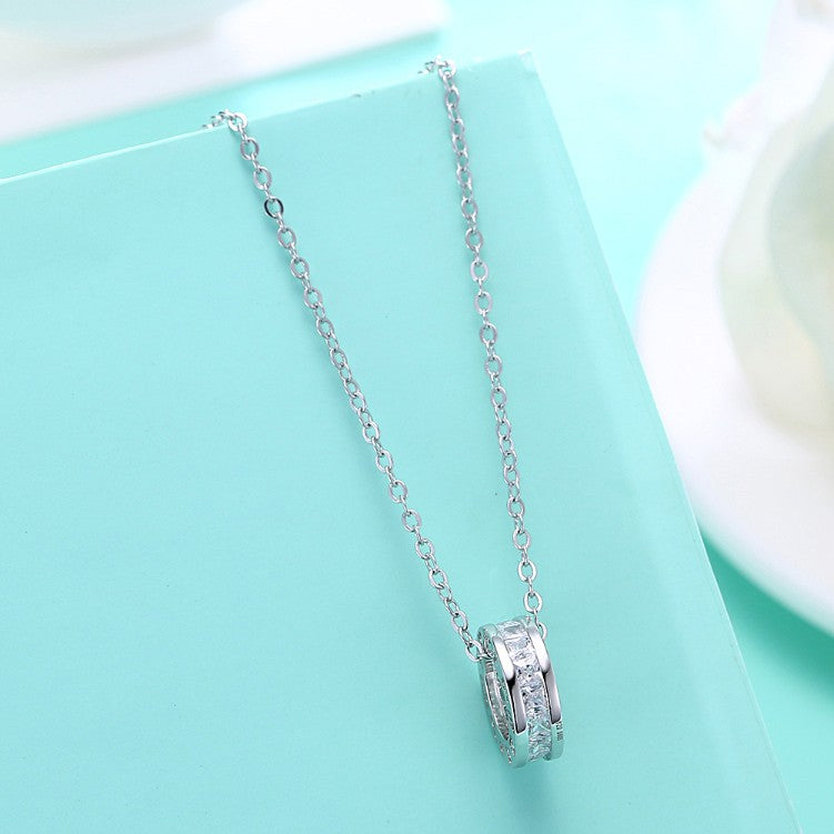 Swarovski Crystal 18K White Gold over Sterling Silver Pave Drop Necklace - Golden NYC Jewelry