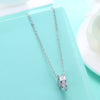Austrian Crystal 18K White Gold over Sterling Silver Pave Drop Necklace - Golden NYC Jewelry