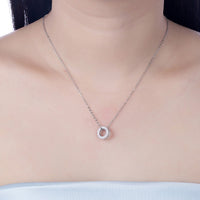 Swarovski Crystal 18K White Gold over Sterling Silver Pave Drop Necklace - Golden NYC Jewelry