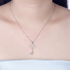 Austrian Crystal 18K White Gold over Sterling Silver Umbrella Necklace - Golden NYC Jewelry