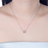 Swarovski Crystal 18K White Gold over Sterling Silver Pave Edges Necklace - Golden NYC Jewelry