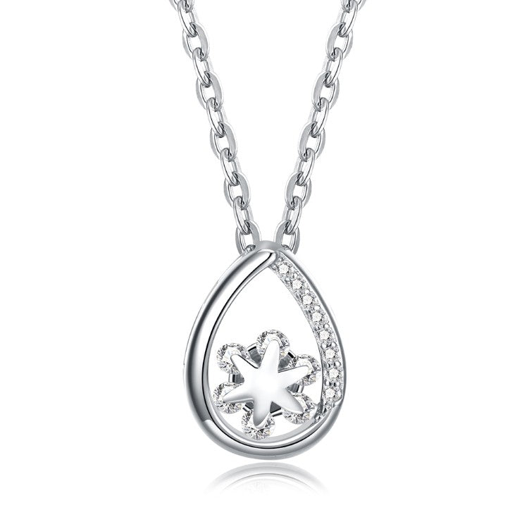 Swarovski Crystal 18K White Gold over Sterling Silver Teardrop Necklace - Golden NYC Jewelry