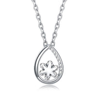 Swarovski Crystal 18K White Gold over Sterling Silver Teardrop Necklace - Golden NYC Jewelry