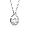 Austrian Crystal 18K White Gold over Sterling Silver Teardrop Necklace - Golden NYC Jewelry