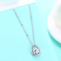 Swarovski Crystal 18K White Gold over Sterling Silver Teardrop Necklace - Golden NYC Jewelry