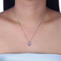 Swarovski Crystal 18K White Gold over Sterling Silver Teardrop Necklace - Golden NYC Jewelry