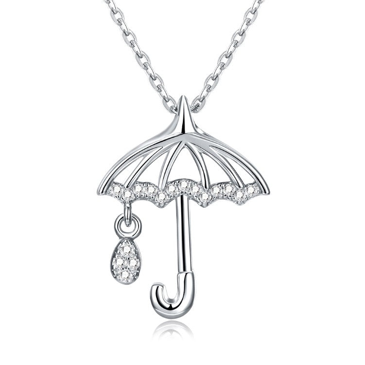 Austrian Crystal 18K White Gold over Sterling Silver Raindrops Necklace - Golden NYC Jewelry