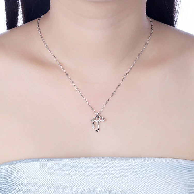 Swarovski Crystal 18K White Gold over Sterling Silver Raindrops Necklace - Golden NYC Jewelry