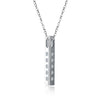 Swarovski Crystal 18K White Gold over Sterling Silver Bar Drop Necklace - Golden NYC Jewelry