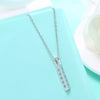 Austrian Crystal 18K White Gold over Sterling Silver  Bar Drop Necklace - Golden NYC Jewelry