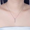 Swarovski Crystal 18K White Gold over Sterling Silver Bar Drop Necklace - Golden NYC Jewelry