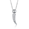 Swarovski Crystal 18K White Gold over Sterling Silver Lucky Horn Necklace - Golden NYC Jewelry