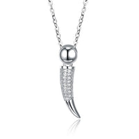 Swarovski Crystal 18K White Gold over Sterling Silver Lucky Horn Necklace - Golden NYC Jewelry
