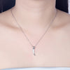 Swarovski Crystal 18K White Gold over Sterling Silver Lucky Horn Necklace - Golden NYC Jewelry