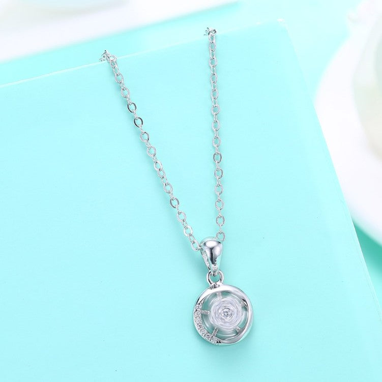 Swarovski Crystal 18K White Gold over Sterling Silver Pave Star Necklace - Golden NYC Jewelry