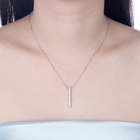 Swarovski Crystal 18K White Gold over Sterling Silver Drop Necklace - Golden NYC Jewelry