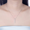 Austrian Crystal 18K White Gold over Sterling Silver Drop Necklace - Golden NYC Jewelry