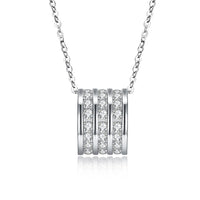 Swarovski Crystal 18K White Gold over Sterling Silver Triple Pave B Necklace - Golden NYC Jewelry