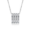 Austrian Crystal 18K White Gold over Sterling Silver Triple Pave B Necklace - Golden NYC Jewelry