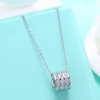 Swarovski Crystal 18K White Gold over Sterling Silver Triple Pave B Necklace - Golden NYC Jewelry