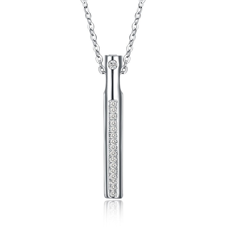 Austrian Crystal 18K White Gold over Sterling Silver Drop Top Necklace - Golden NYC Jewelry